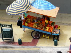 kiosque de fruits rue d'Arica, Chili Nord